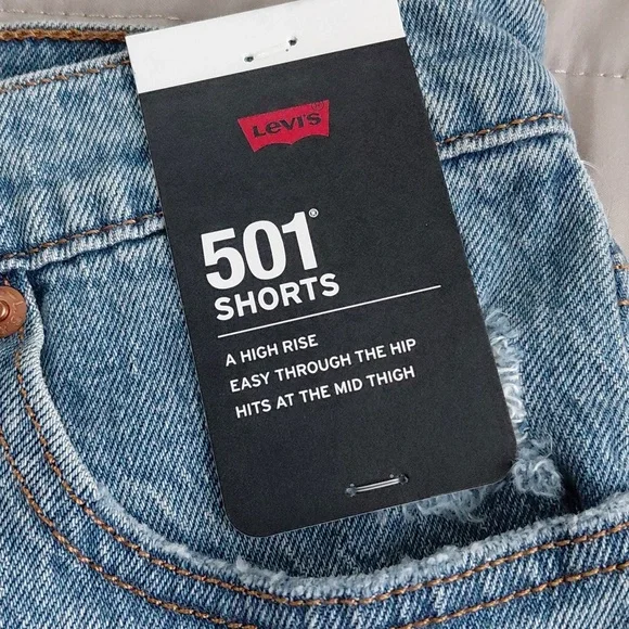 Levi's 501 Mid Thigh High Rise Shorts Odeon Sz 27 NWT - Picture 5 of 11